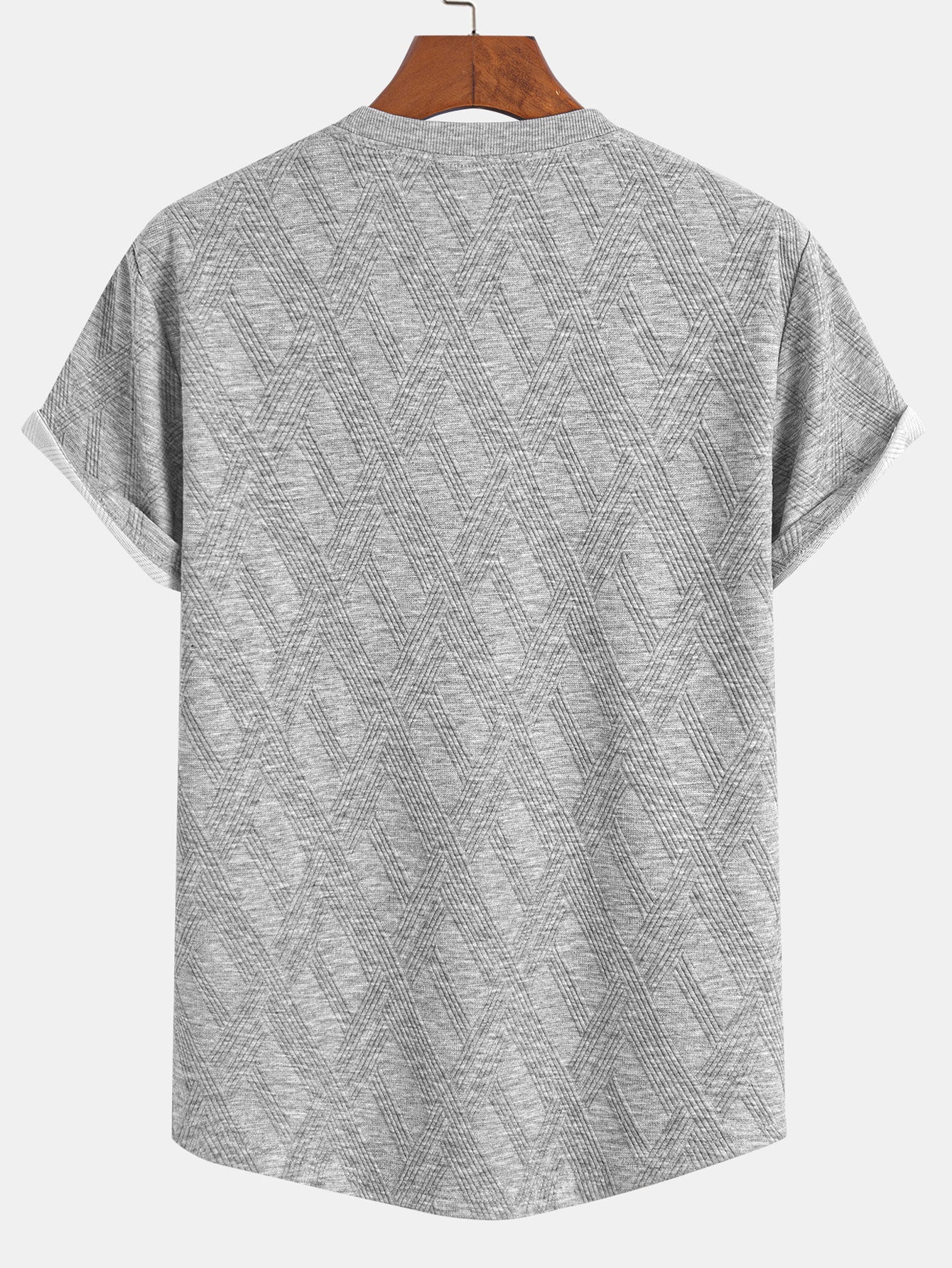 Diamond Jacquard Arc Hem T-Shirt & Diamond Jacquard Shorts — North Row | Texture Detail