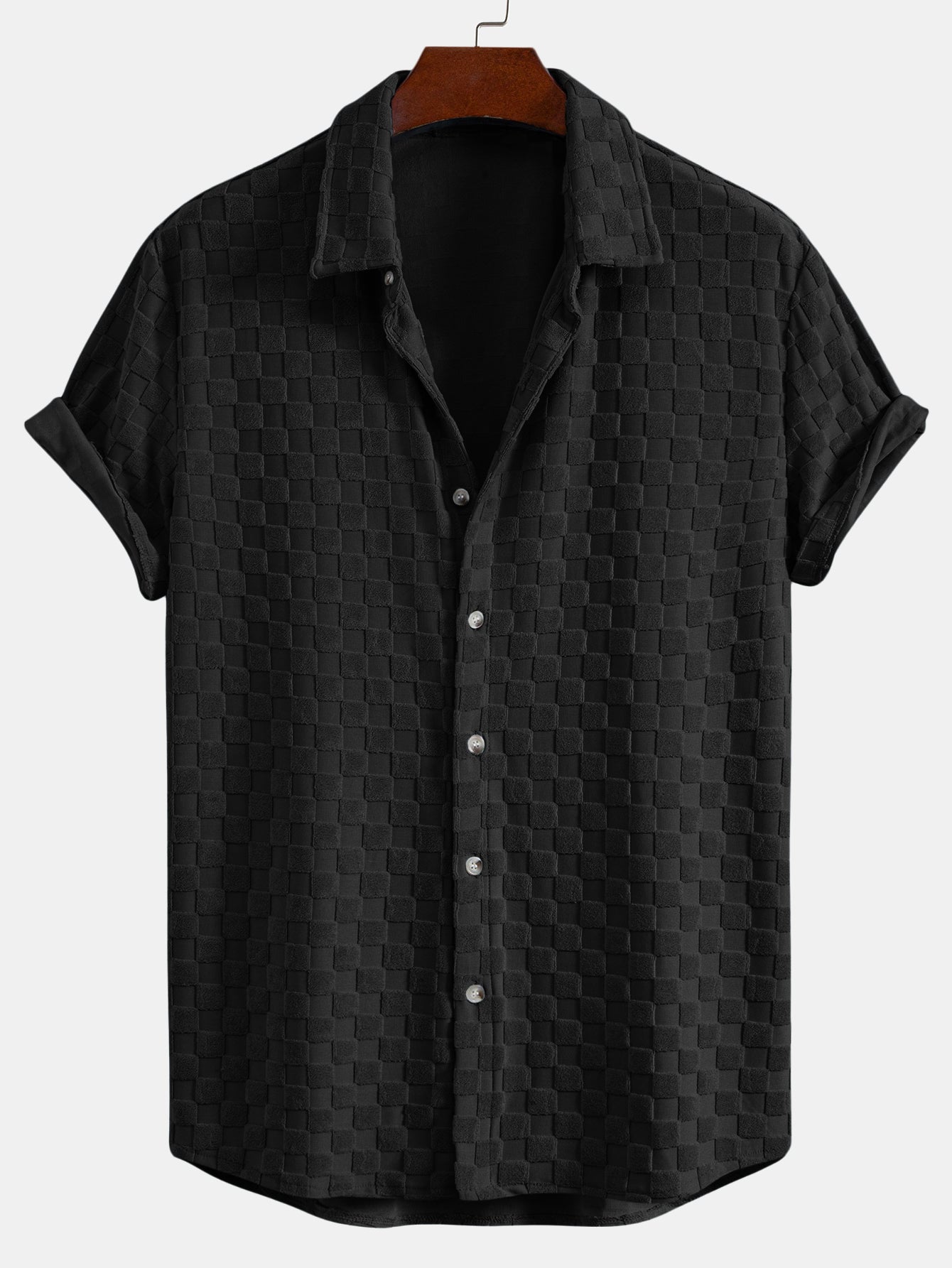Checkerboard Terry Shirt & Shorts — North Row | Model Wearing