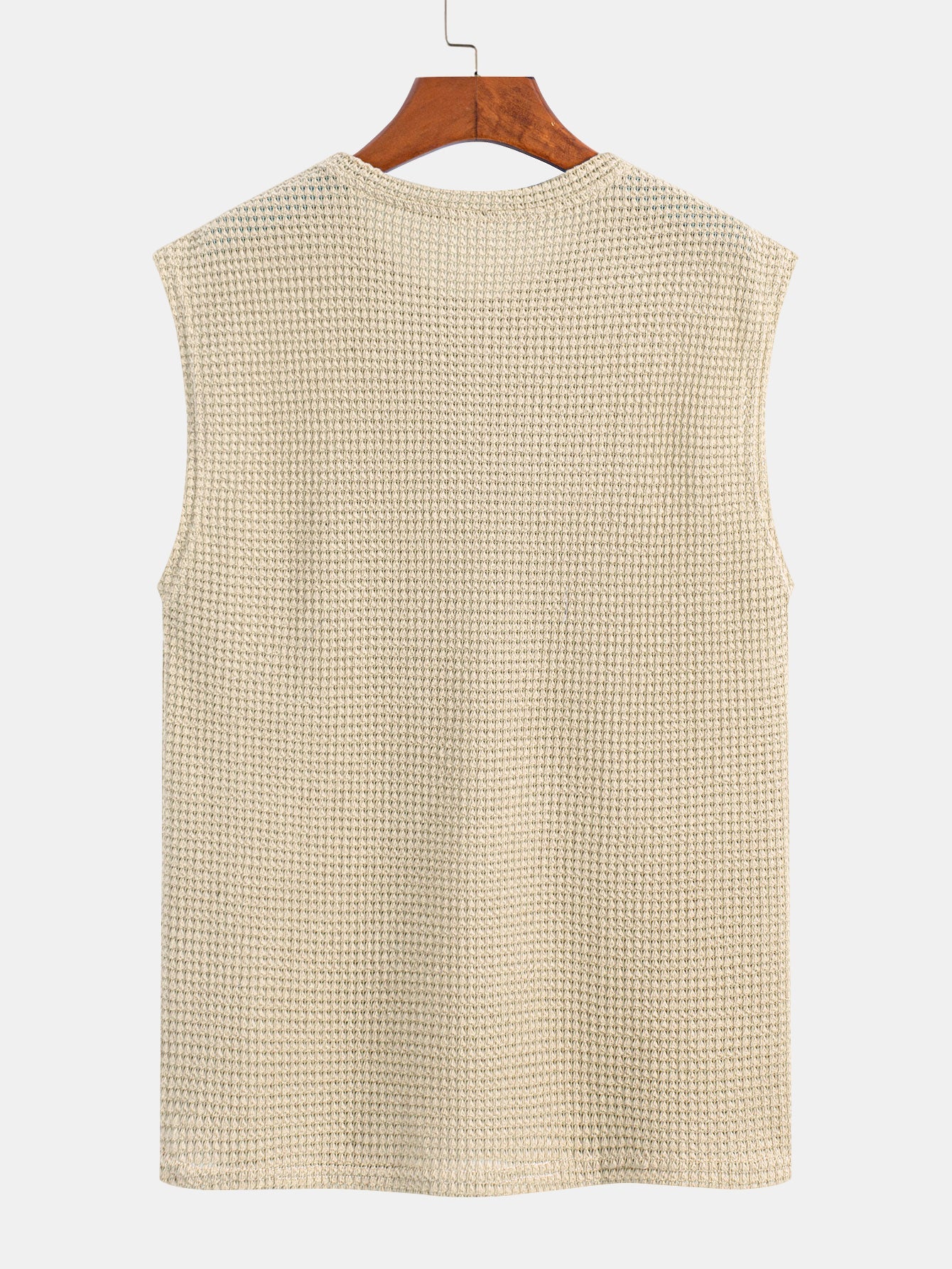 Waffle Knit Wide Strap Sleeveless T-Shirt — North Row | Flat Lay