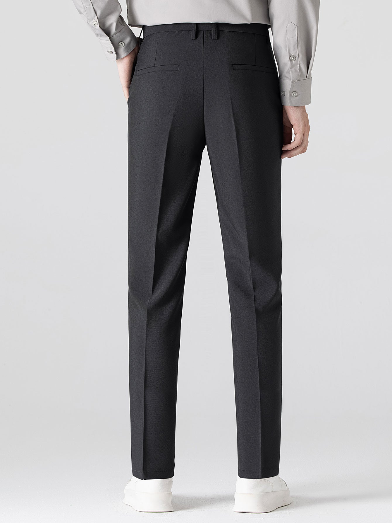 Slim Fit Tapered Trousers — North Row | Close-Up