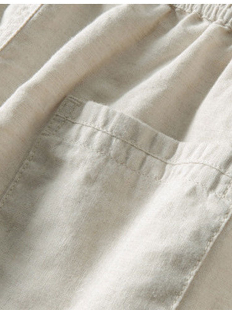 Straight Leg Linen Pants — North Row | Full Length