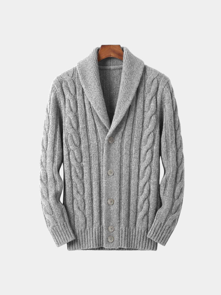 Men's Knitted Cardigan — North Row | Close-Up