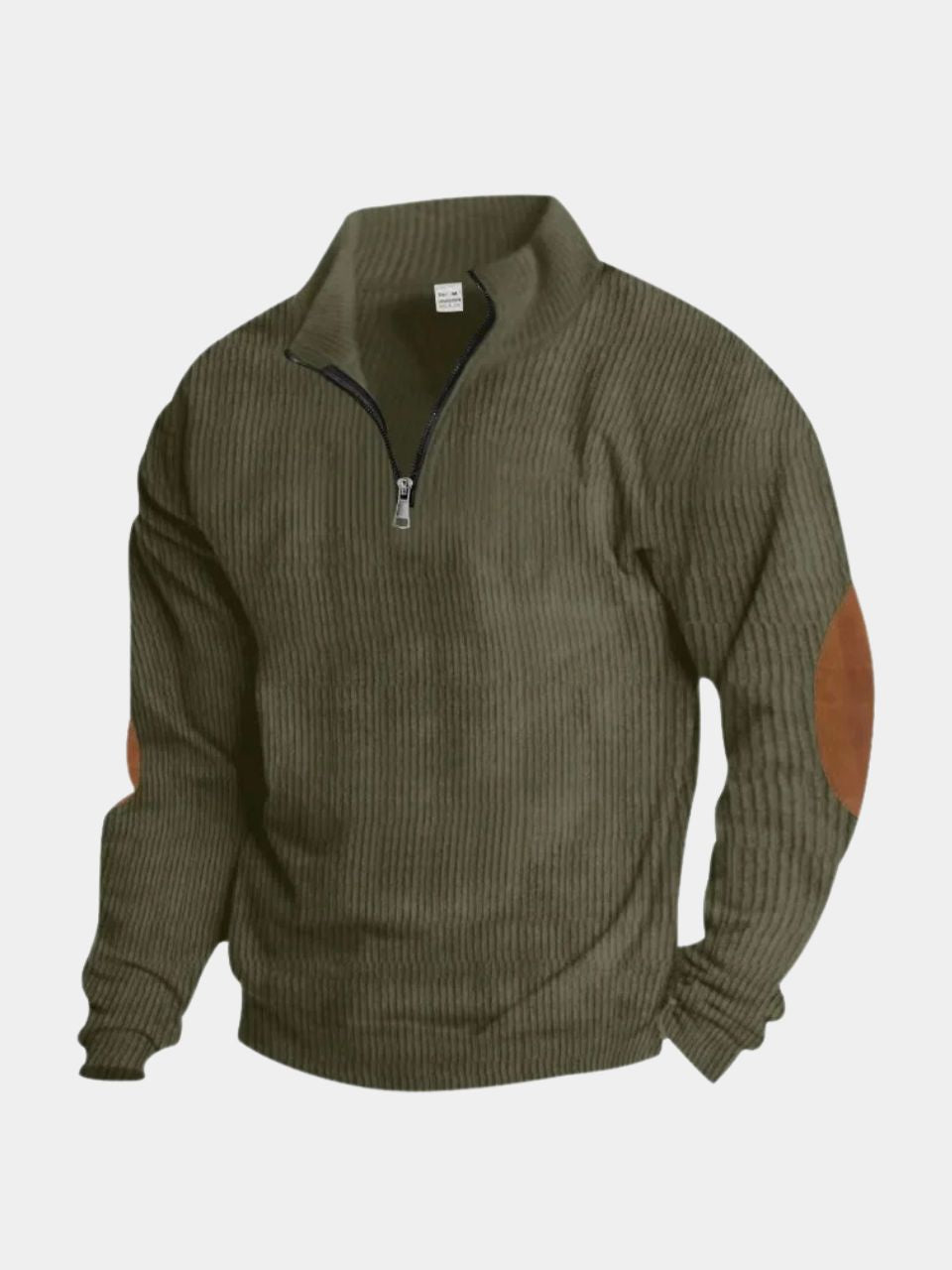 High Collar Quarter Zip Corduroy Pullover — North Row | Close-Up