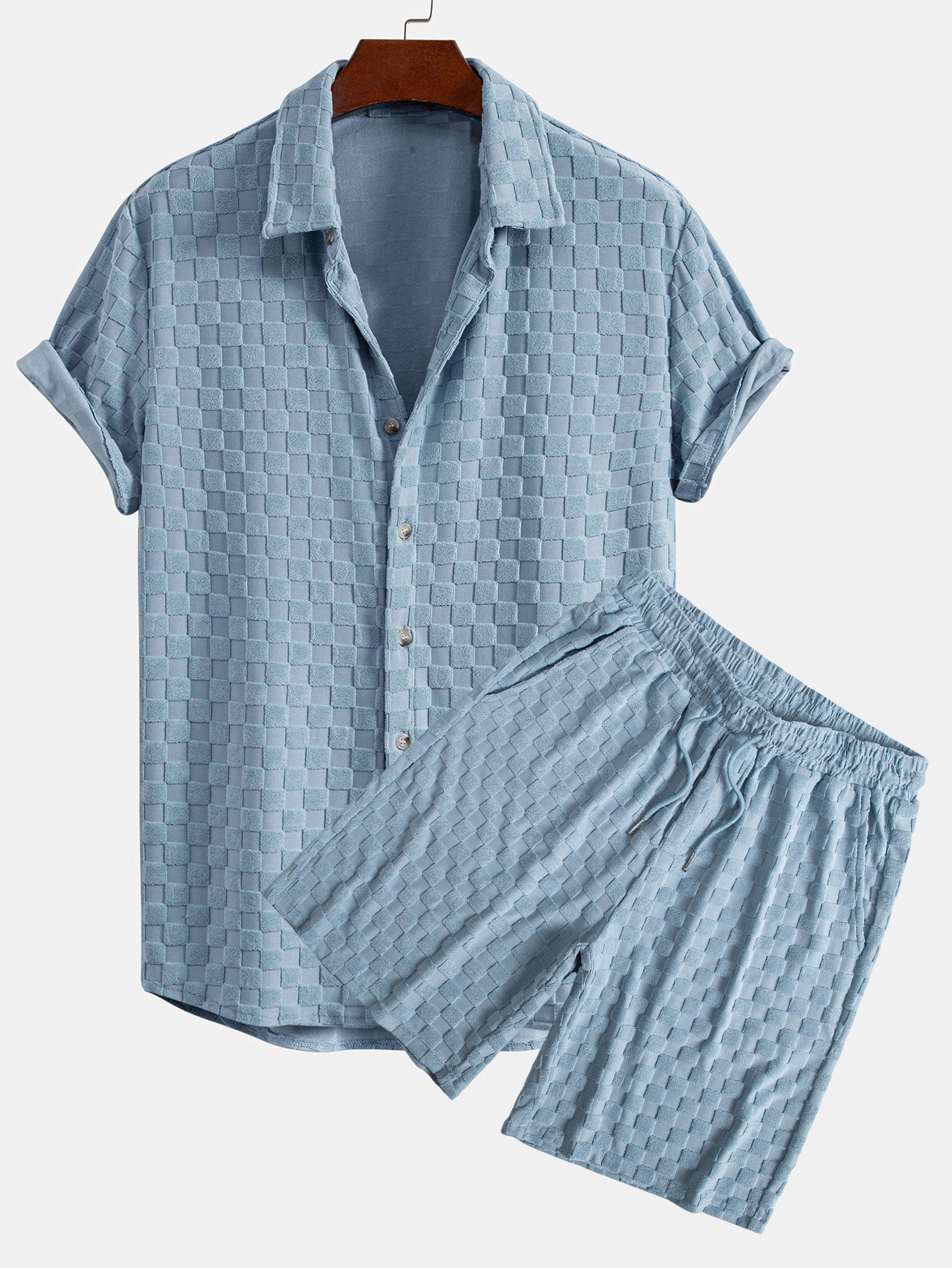 Checkerboard Terry Shirt & Shorts — North Row | Side View