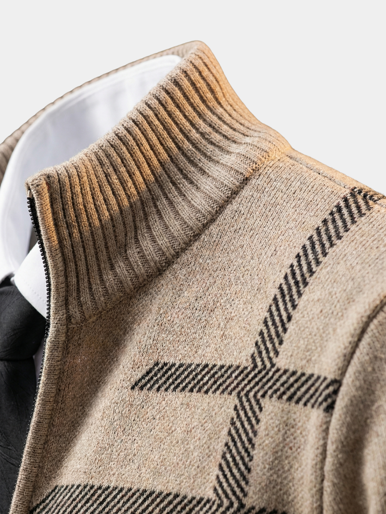 Graphite Symmetry Knit Jacket — North Row | Detail View