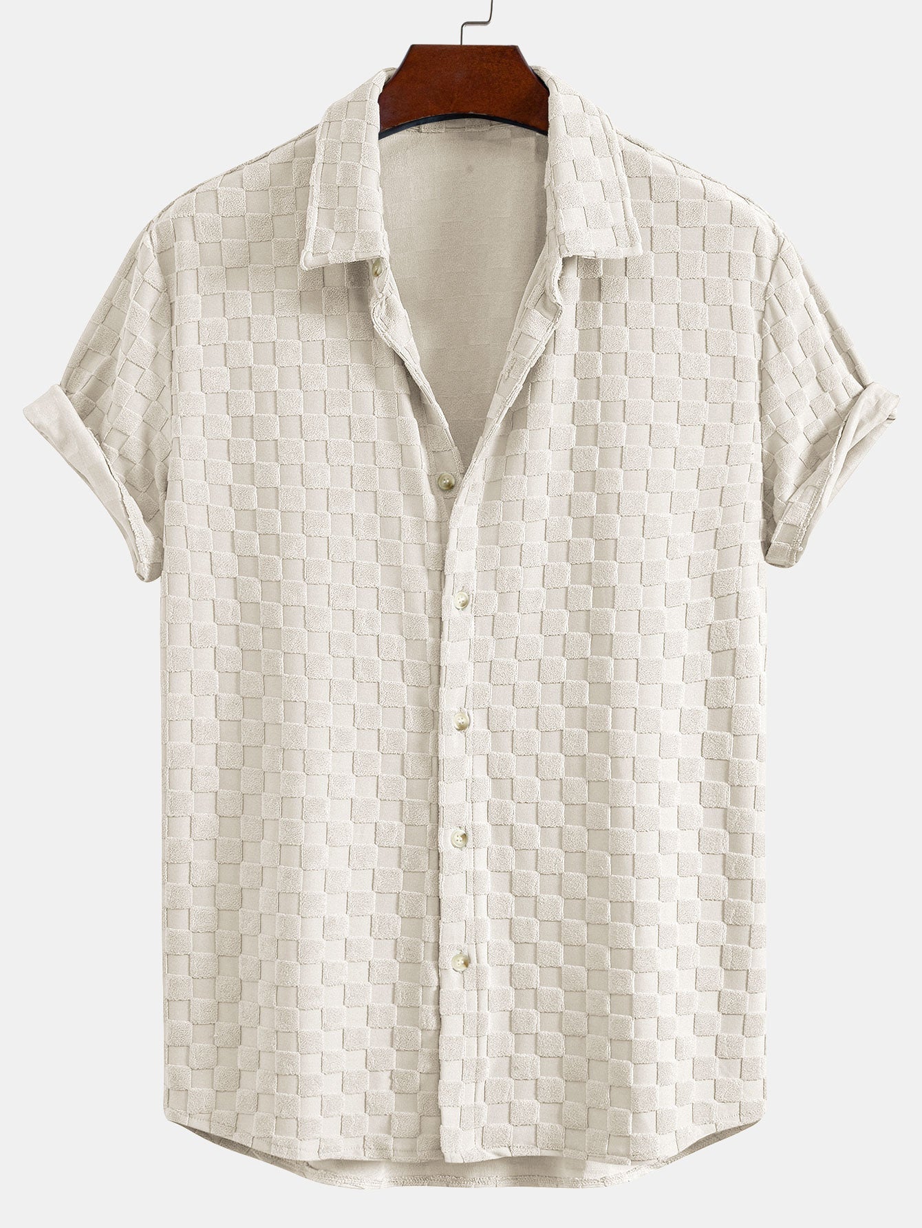 Checkerboard Terry Shirt & Shorts — North Row | Close-Up