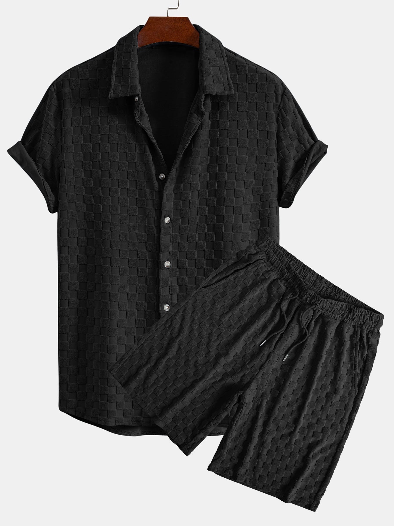 Checkerboard Terry Shirt & Shorts — North Row | Back View