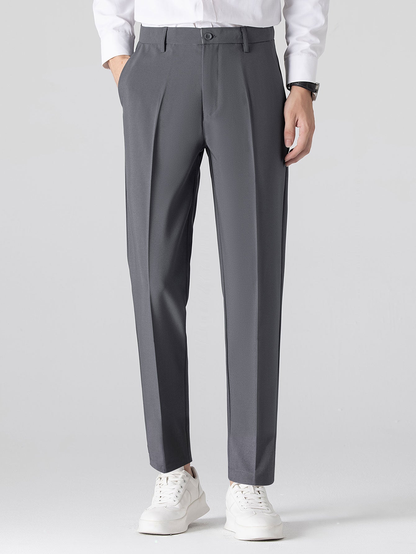 Slim Fit Tapered Trousers — North Row | View 14