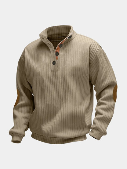 Refined High Collar Henley Sweater - North Row