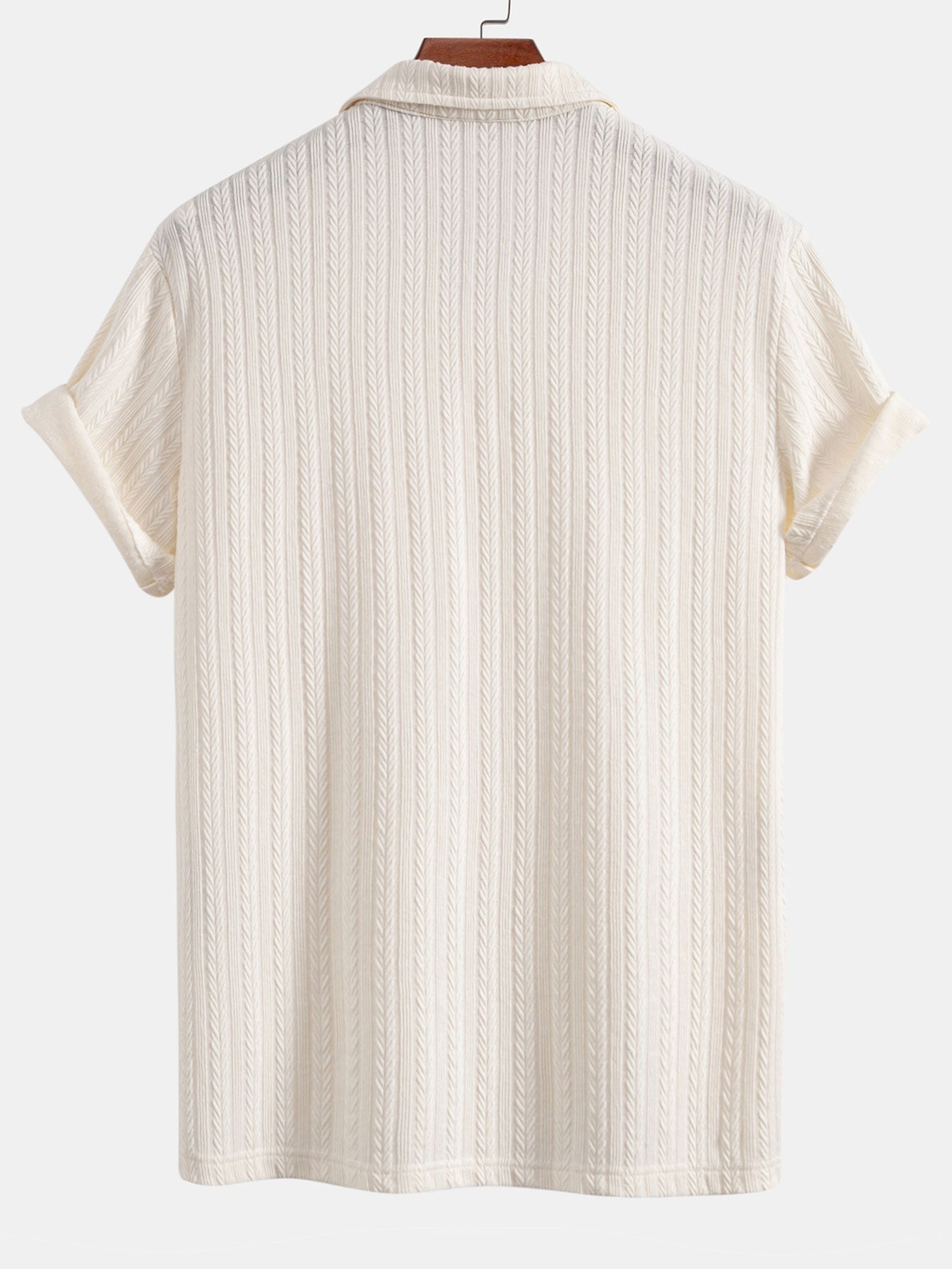 Wheat Ear Jacquard Polo Shirt — North Row | Detail View