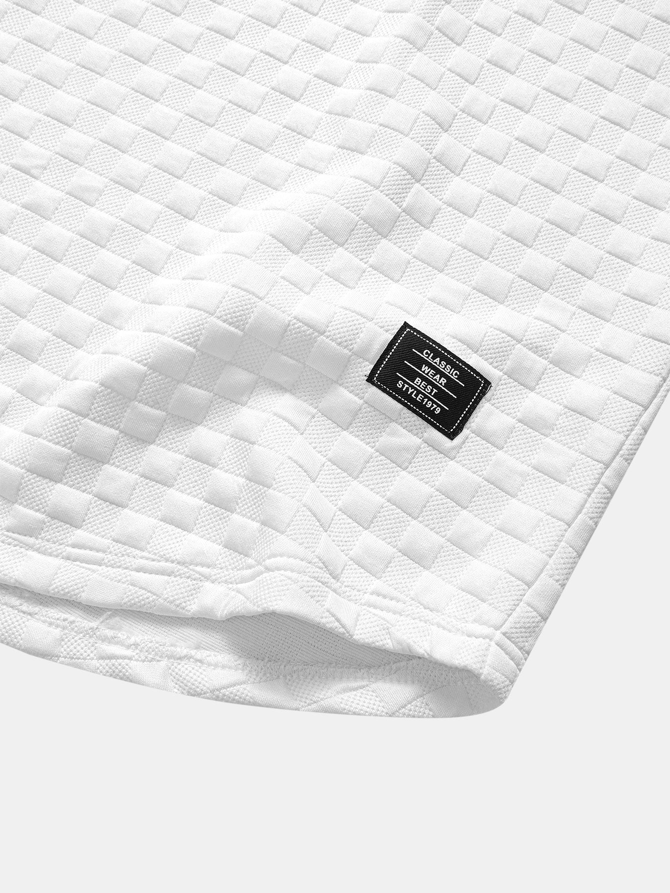 Checkerboard Jacquard  Arc Hem T-Shirt — North Row | View 13
