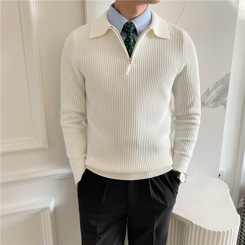 Gonjo Zipped Sweater — North Row | Close-Up