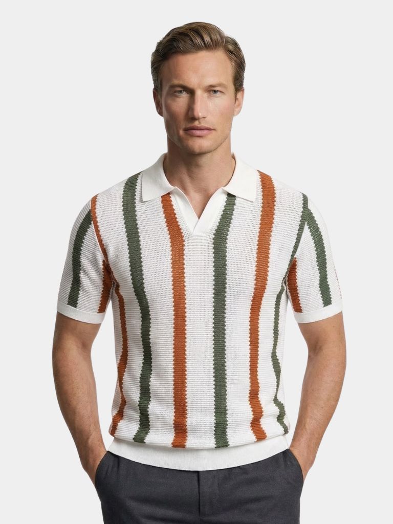 Heritage Knit Resort Polo — North Row | Front View