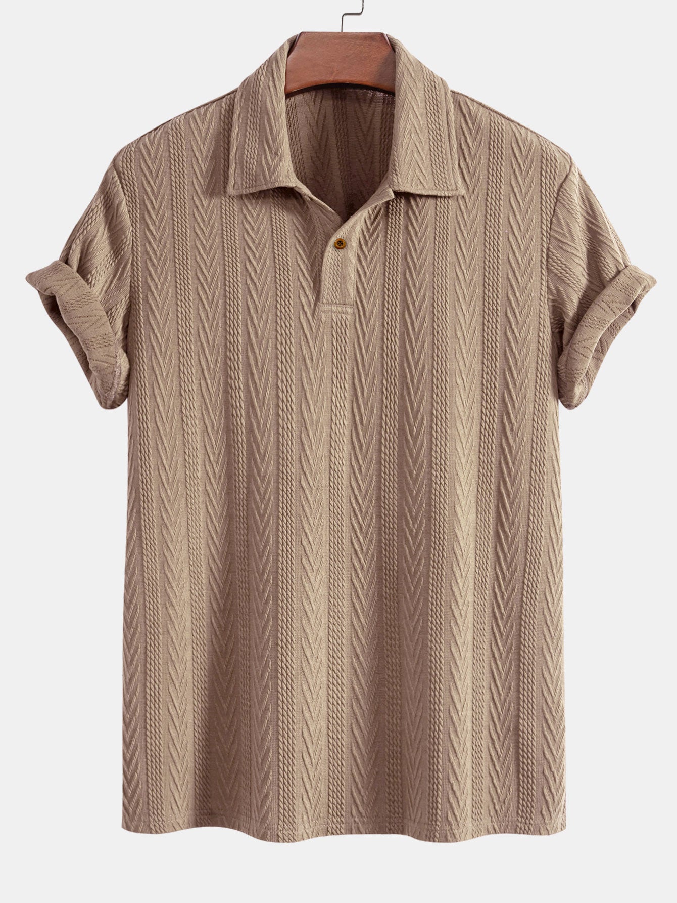 Short Sleeve Jacquard Polo — North Row | Worn Look