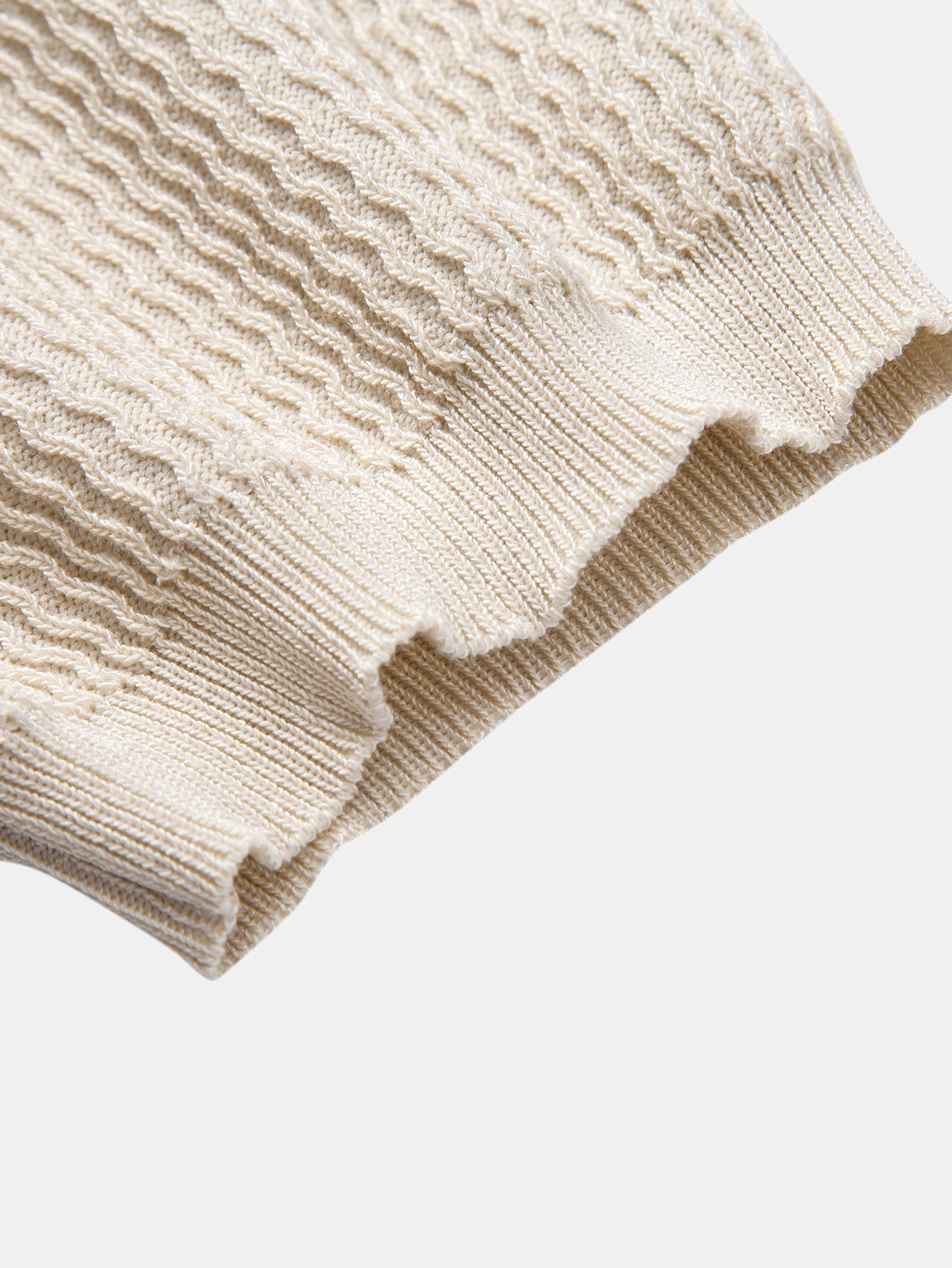 Wave Jacquard Knit V Neck Polo Shirt & Slim Fit Tapered Trousers — North Row | View 19