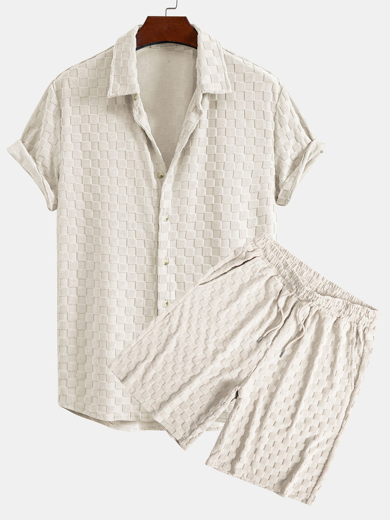 Checkerboard Terry Shirt & Shorts — North Row | Front View