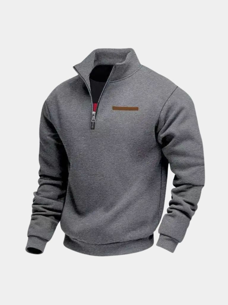 Slate Urban High Collar Pullover — North Row | Texture Detail