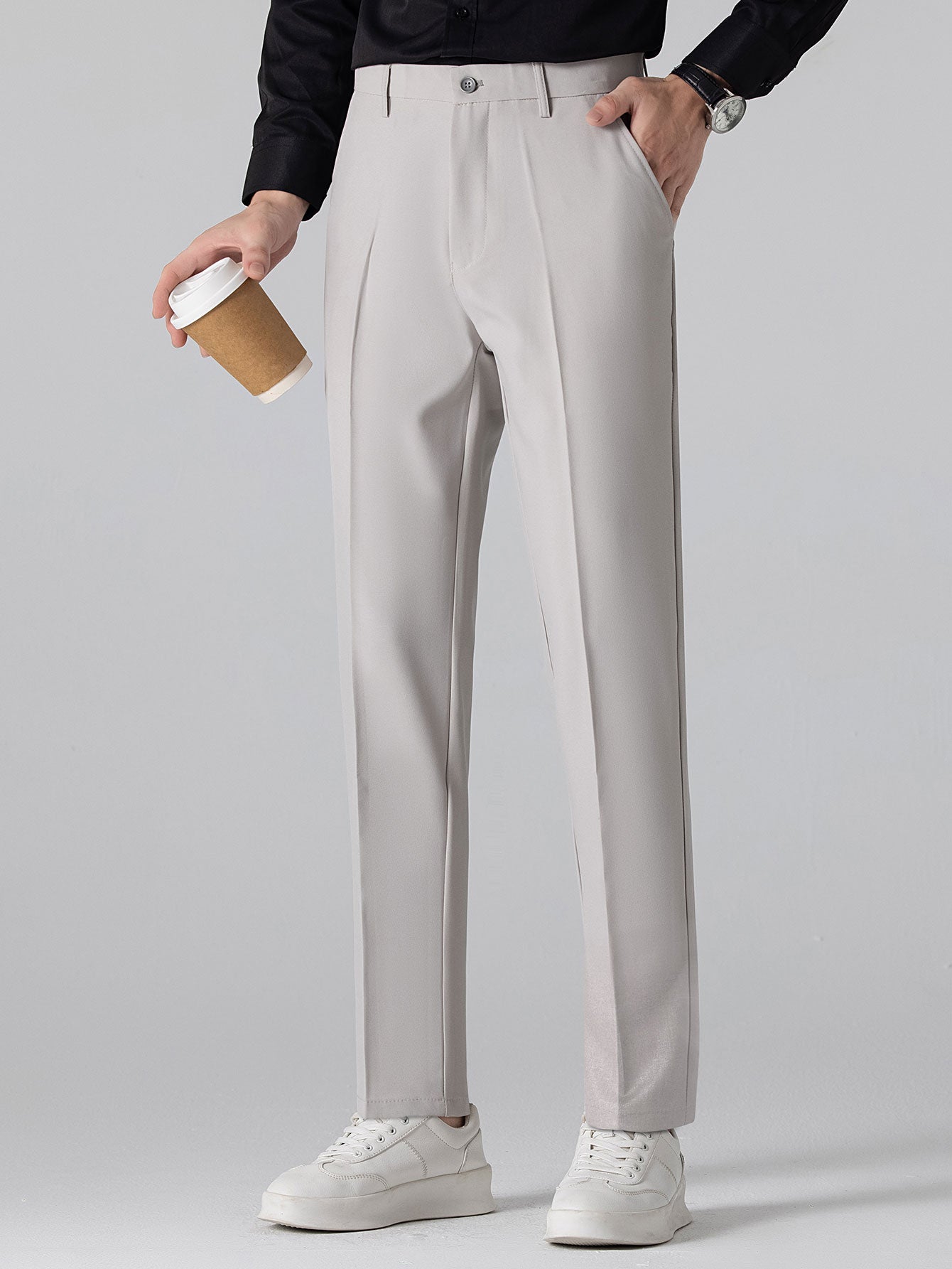 Slim Fit Tapered Trousers — North Row | Worn Look