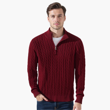 Cable Zipped Cable Sweater - North Row