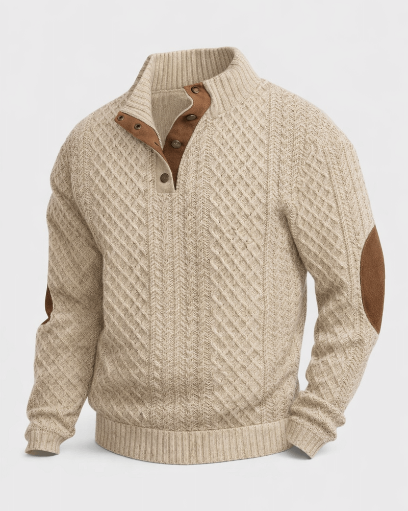 Classic High Collar Pullover — North Row | Front View