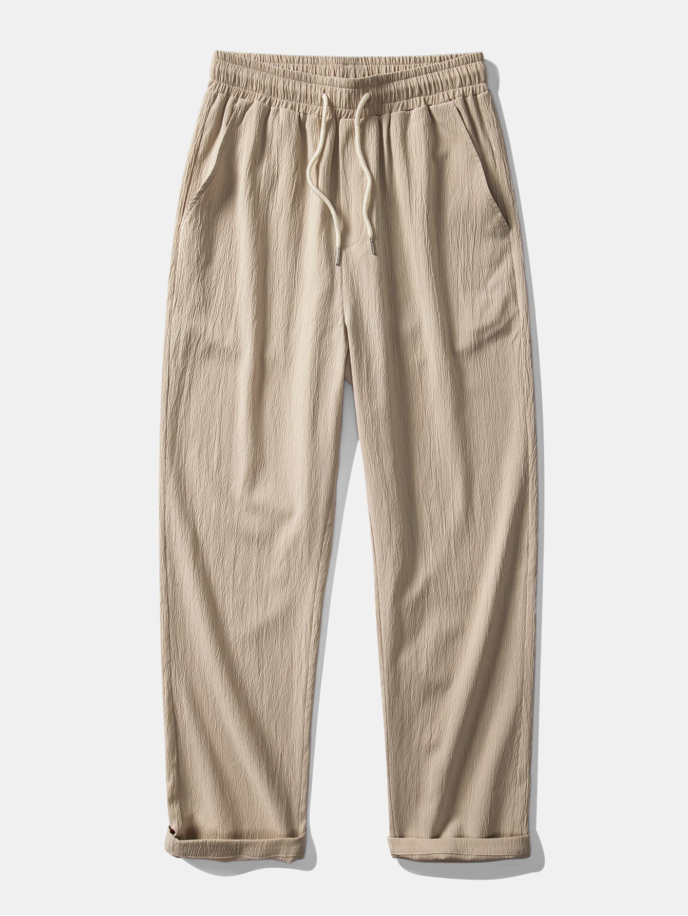 Crinkled Textured Button Up Shirt & Crinkle Textured Straight Leg Pants — North Row | View 15