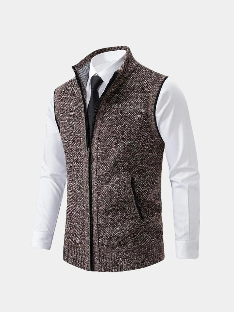 Elegant Full-Zip Sweater Vest — North Row | Full Length