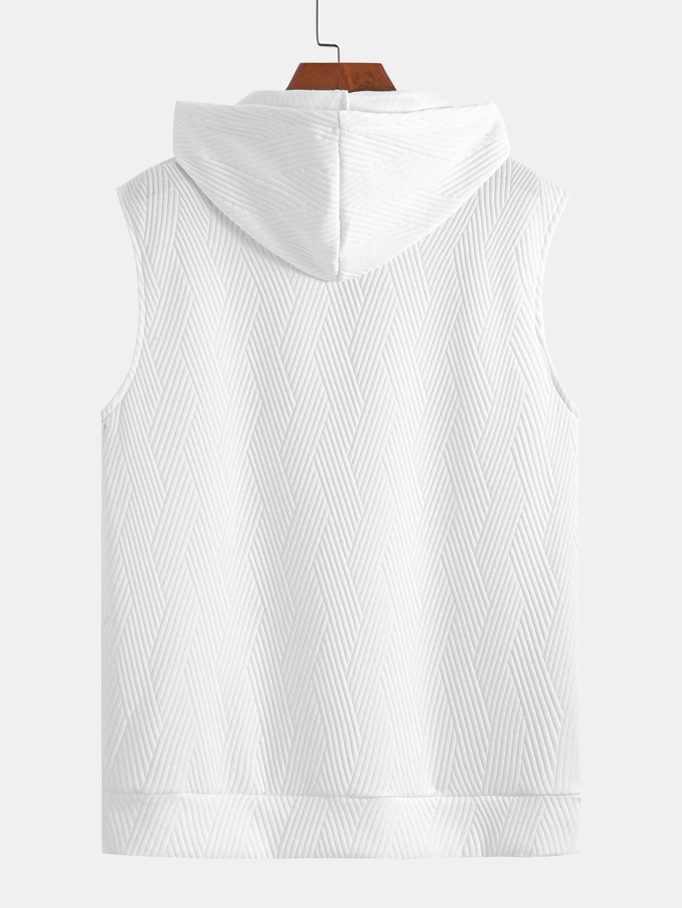 Striped Jacquard Sleeveless Hooded T-Shirt & Shorts — North Row | Flat Lay