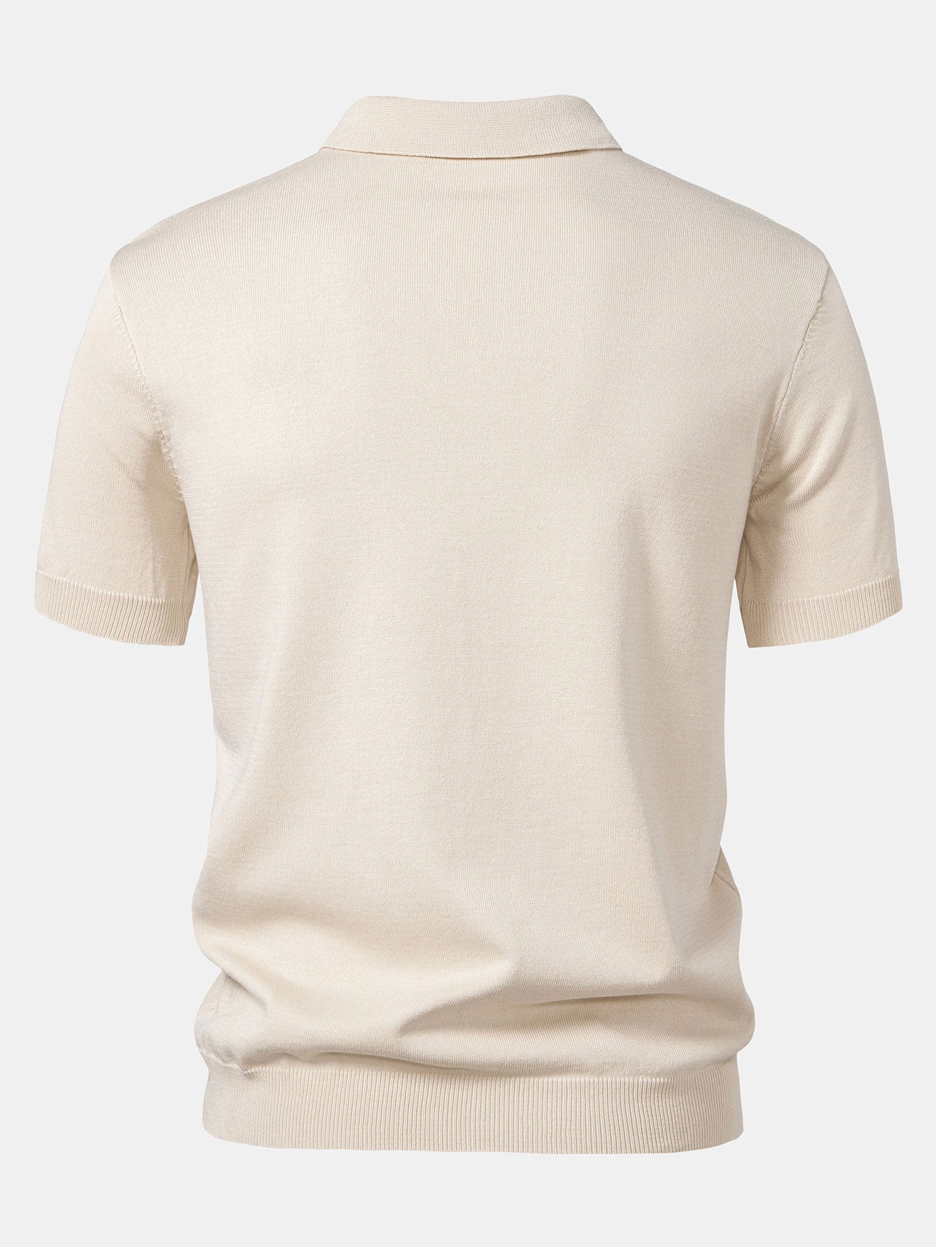 Stripe Jacquard Knit Polo Shirt & Straight Leg Ribbed Pants — North Row | Full Length