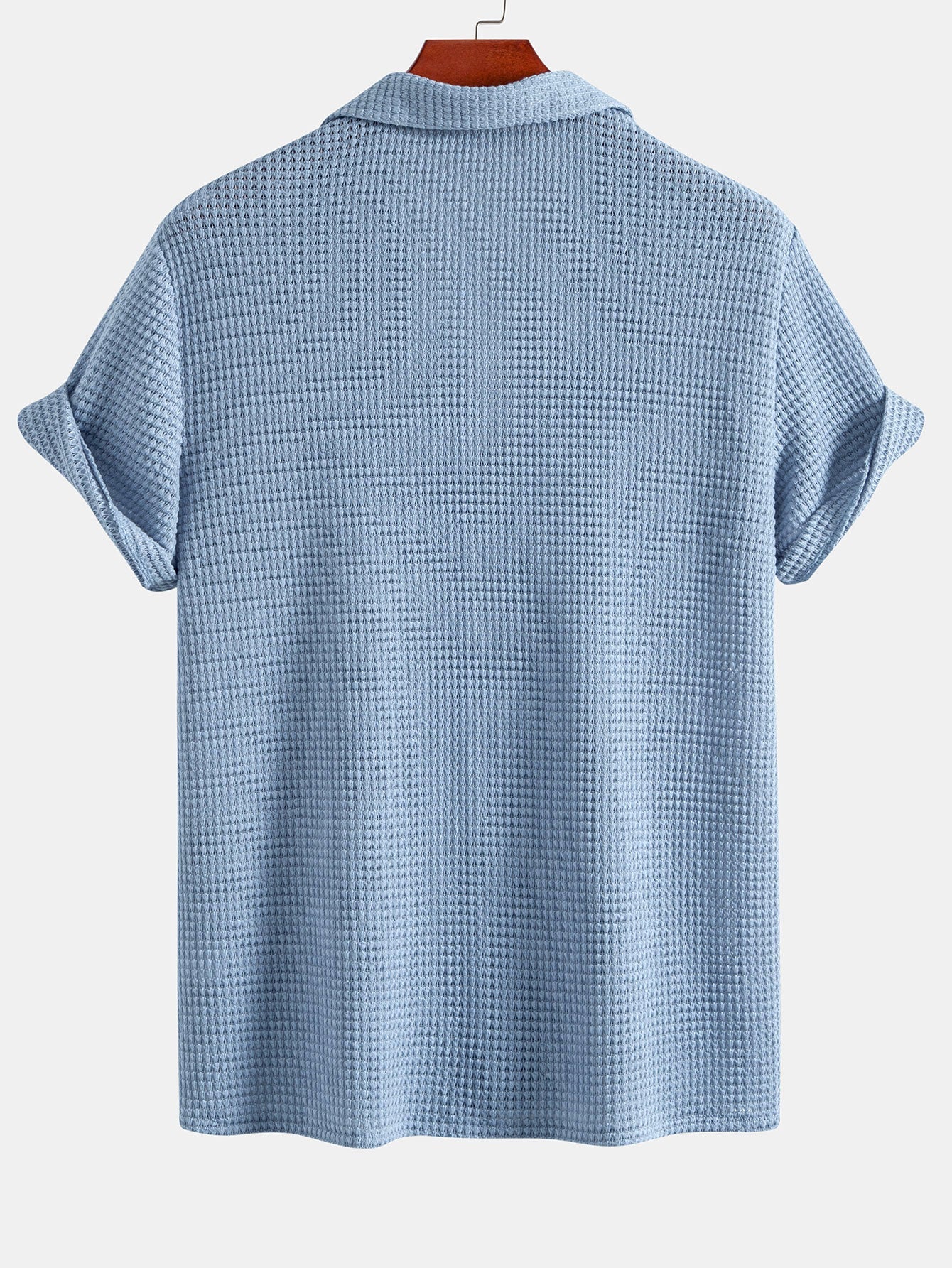 Waffle Textured Cuban Shirt & Shorts — North Row | Close-Up