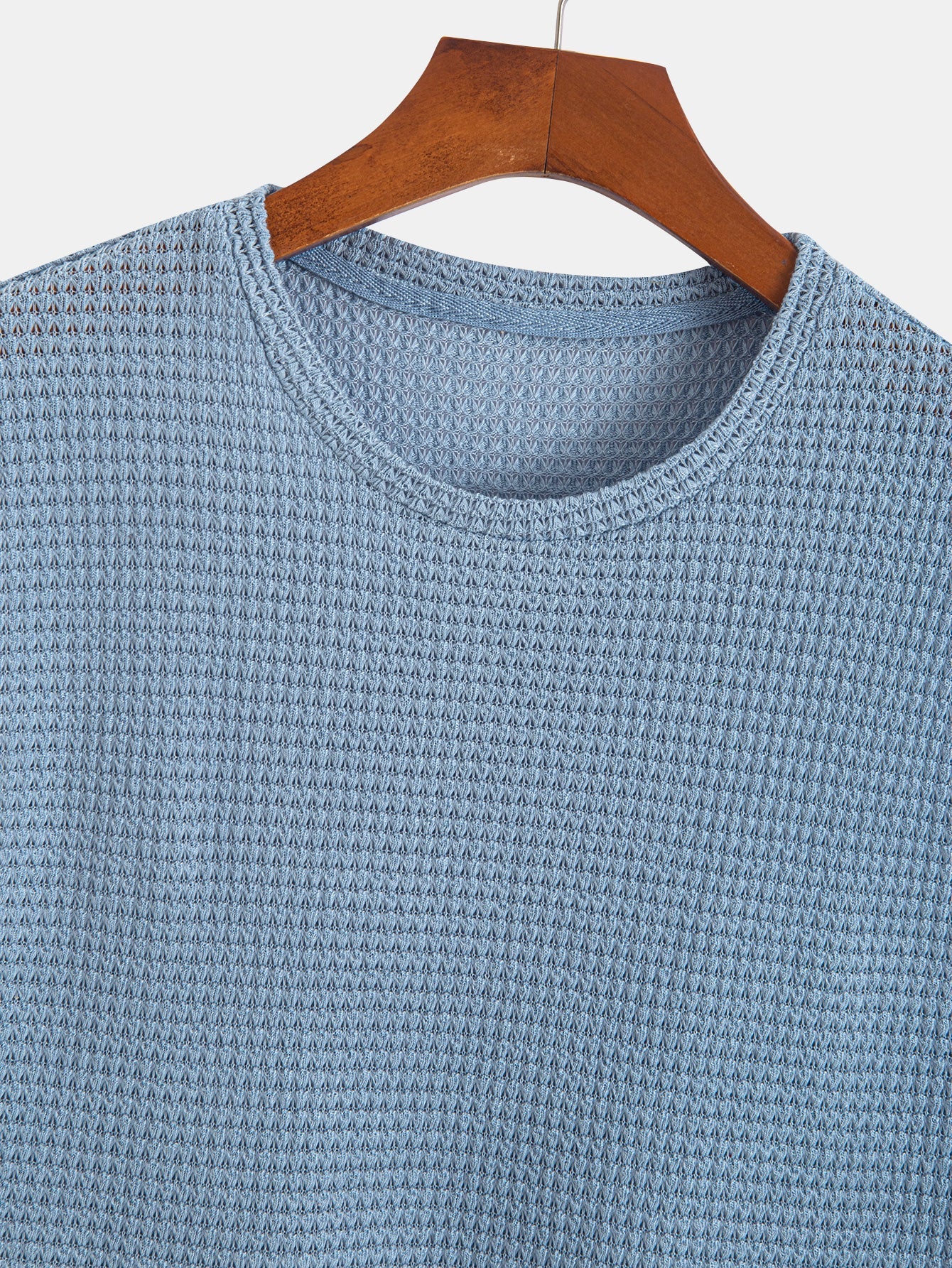 Waffle Knit Wide Strap Sleeveless T-Shirt — North Row | Texture Detail