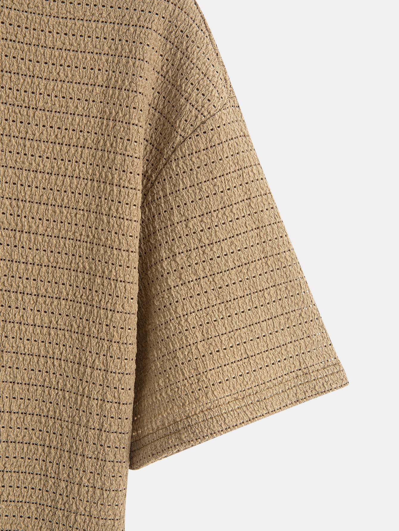 Relax Fit Striped Textured T-Shirt — North Row | Flat Lay