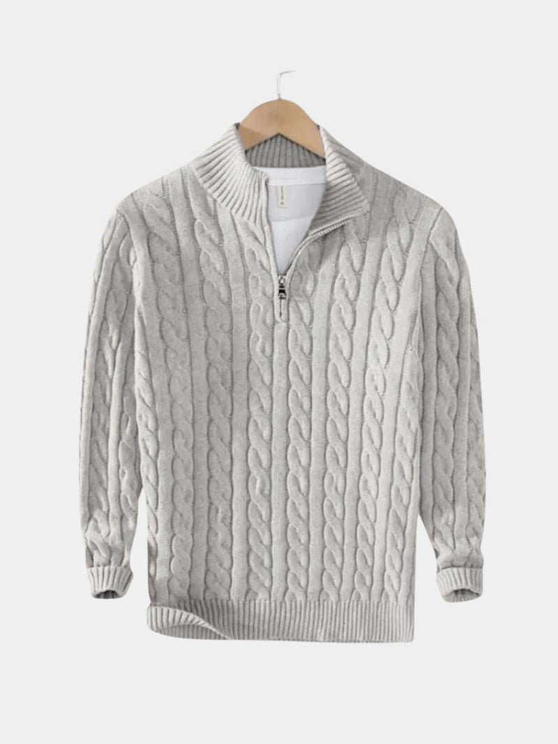 Essential Half Zip Curve Sweater — North Row | Side View