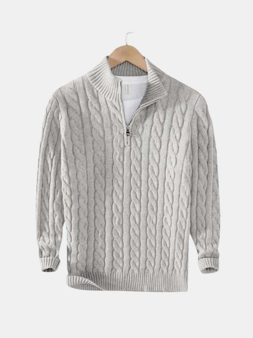 Essential Half Zip Curve Sweater — North Row | Side View