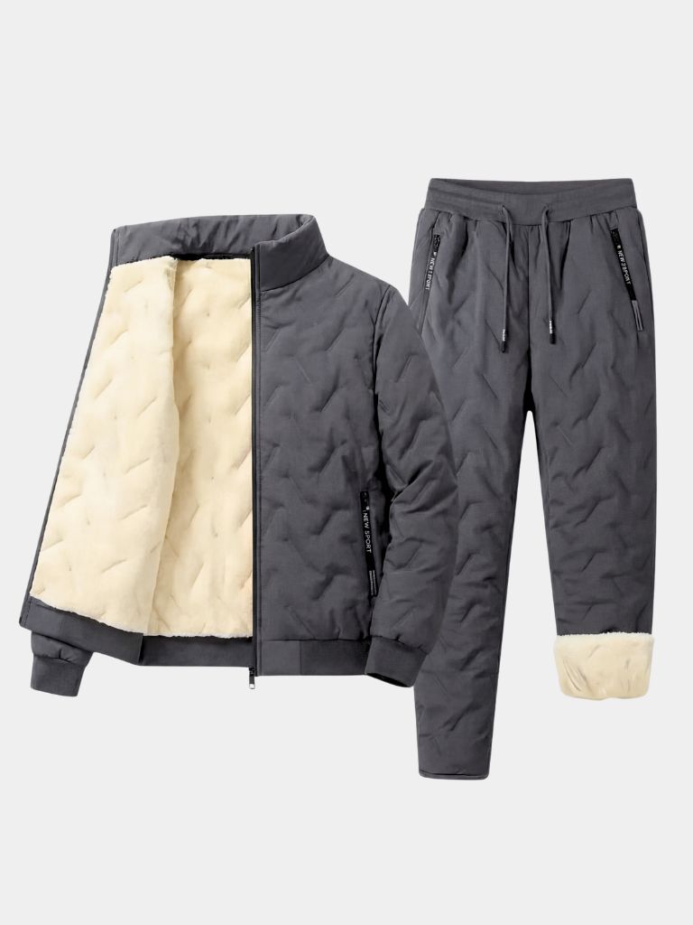 Premium Classic Sherpa Winter Tracksuit Set — North Row | Texture Detail