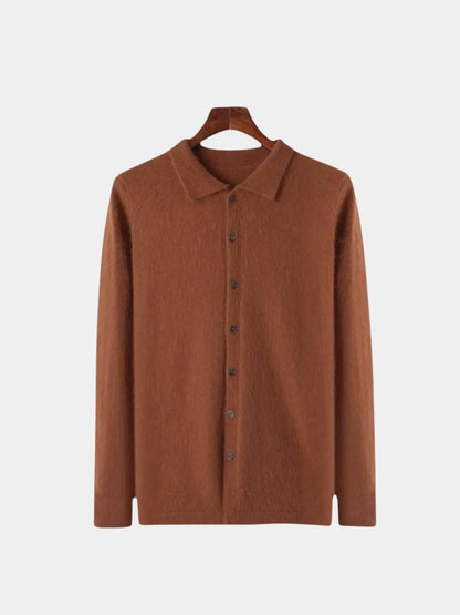 100% Cashmere Polo Cardigan - North Row