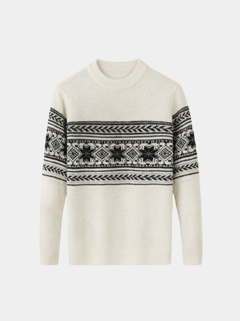 100% Wool Fair Isle Pullover Sweater Jumper — North Row | Side View