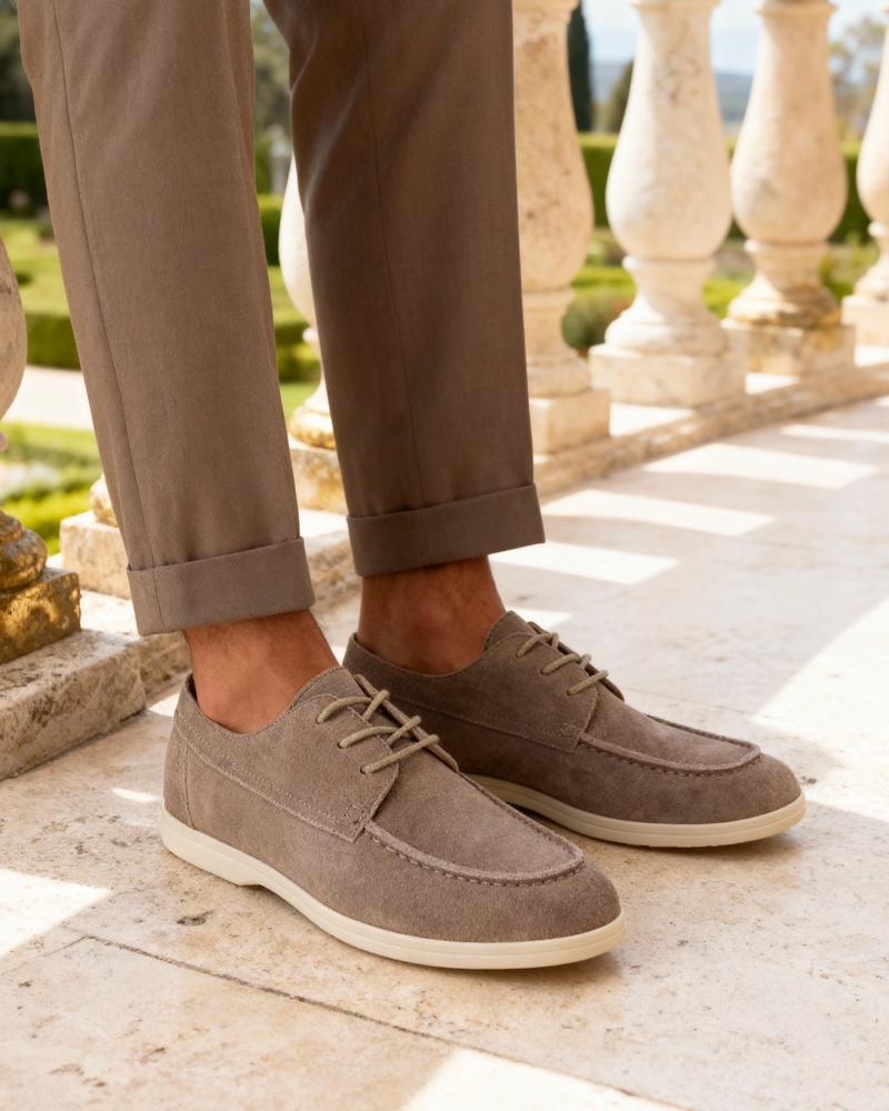 Premium Suede Lace Shoes — North Row | Front View