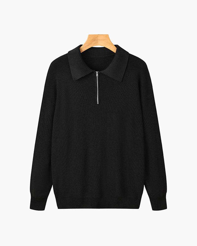 Razon Zipped Sweater — North Row | Texture Detail