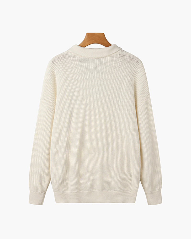 Gonjo Zipped Sweater — North Row | Back View