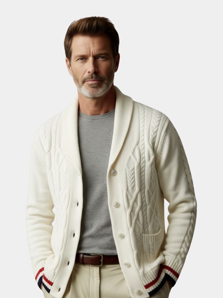 Academy Shawl-Neck Knit — North Row | Side View