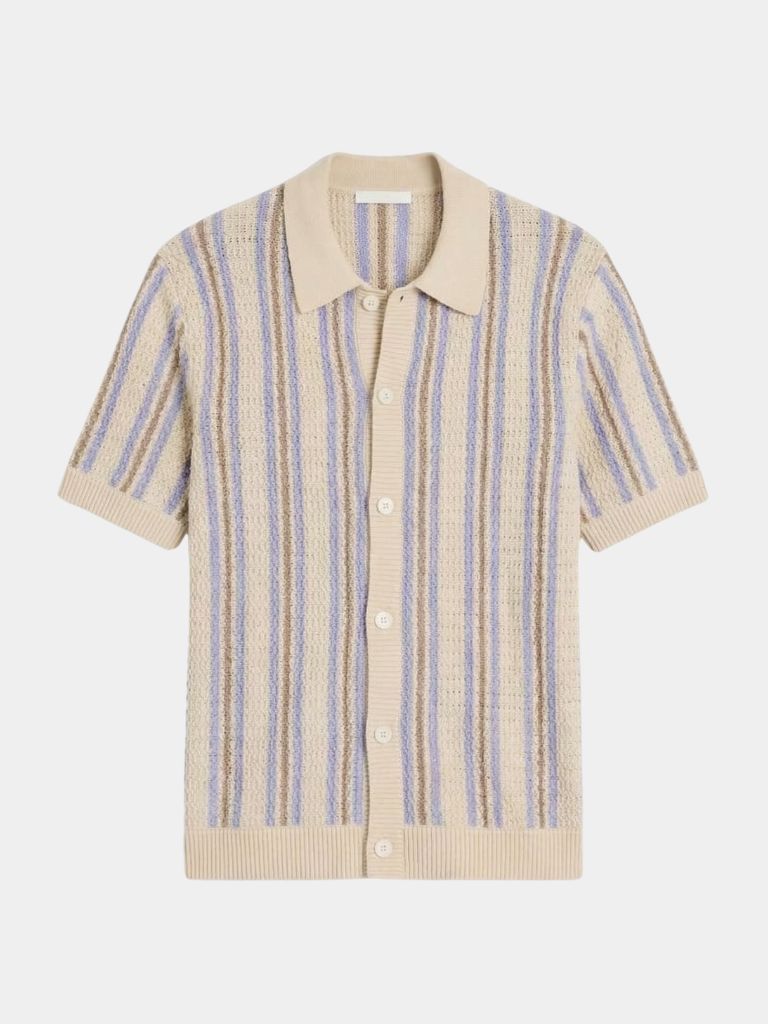 Atlantic Frame Knit Polo — North Row | Texture Detail