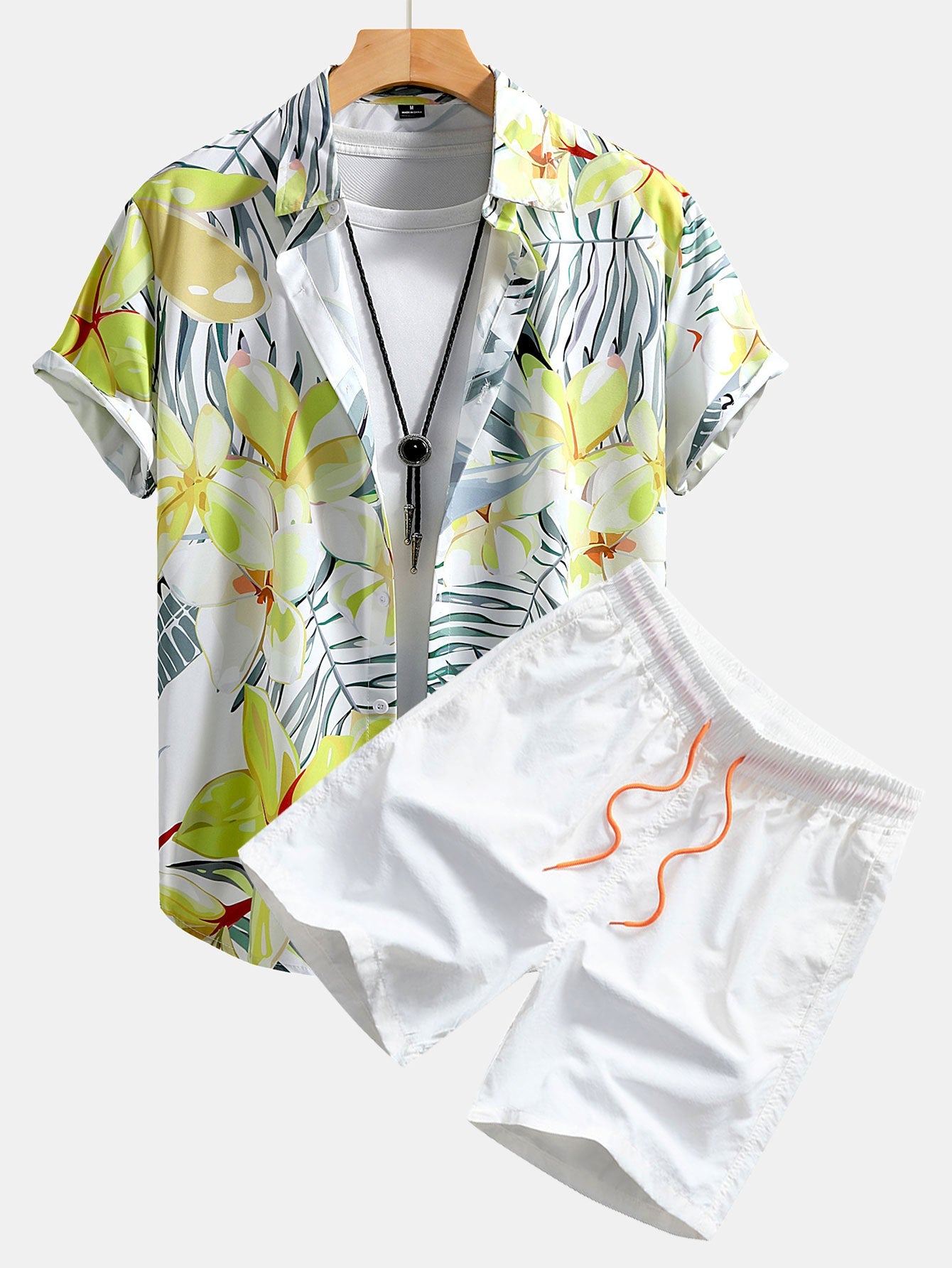Flower Plants Print Button Up Shirt & Swim Shorts — North Row | Worn Look