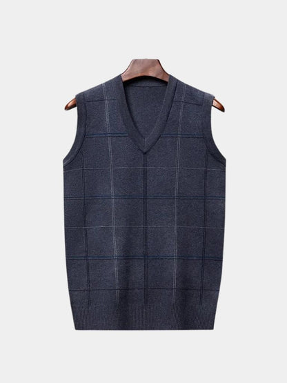 Academic Checkered Knit Vest - North Row