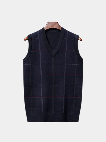Academic Checkered Knit Vest - North Row