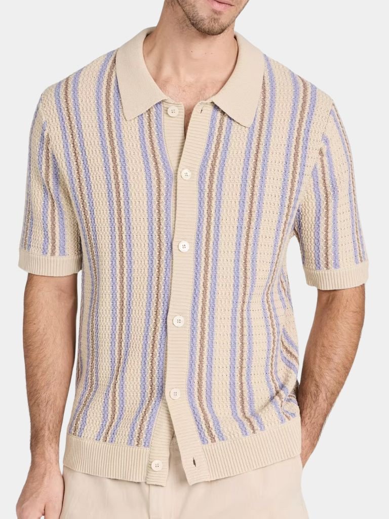 Atlantic Frame Knit Polo — North Row | Flat Lay