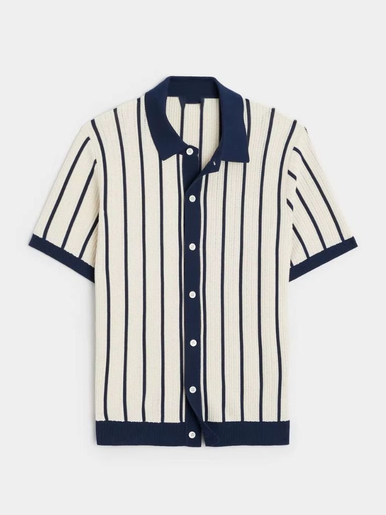 Atlantic Frame Knit Polo — North Row | Side View