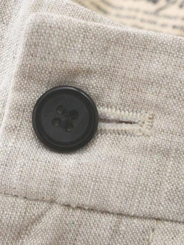 Bleu Horizon Linen Shorts — North Row | Close-Up