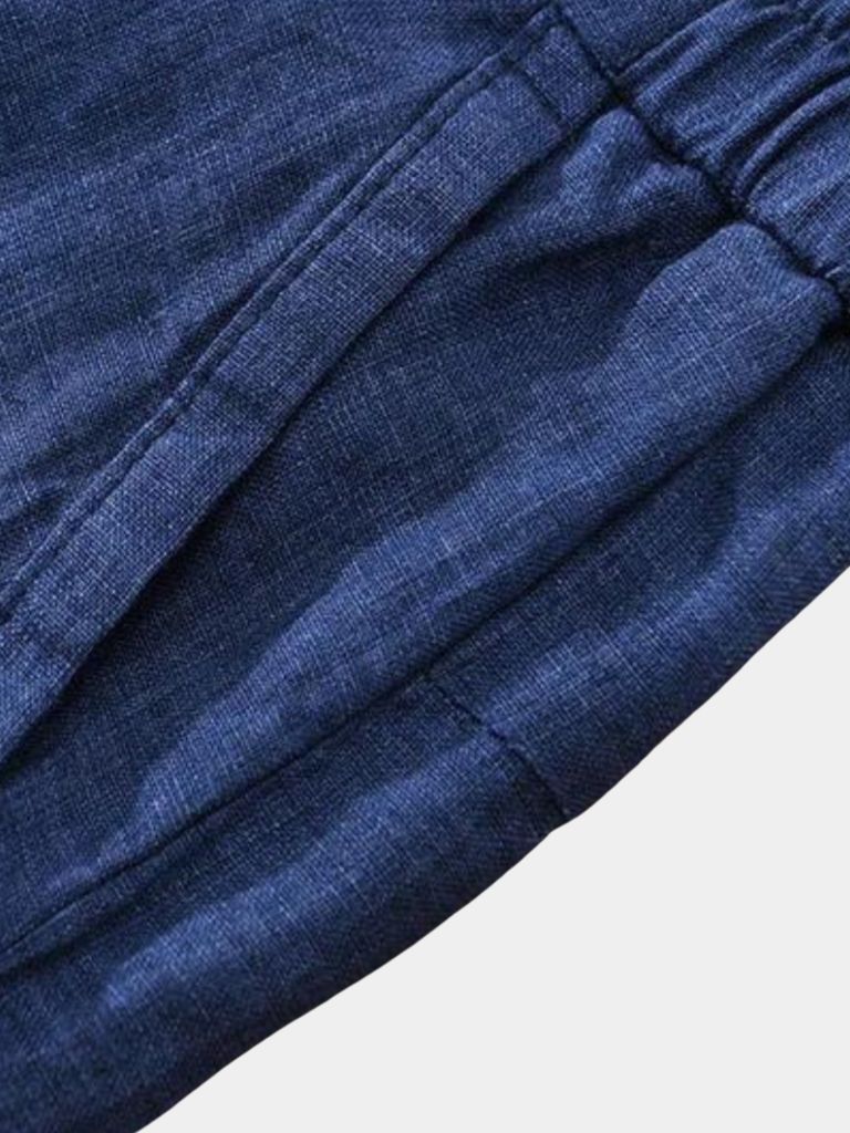 Bleu Horizon Linen Shorts — North Row | Flat Lay
