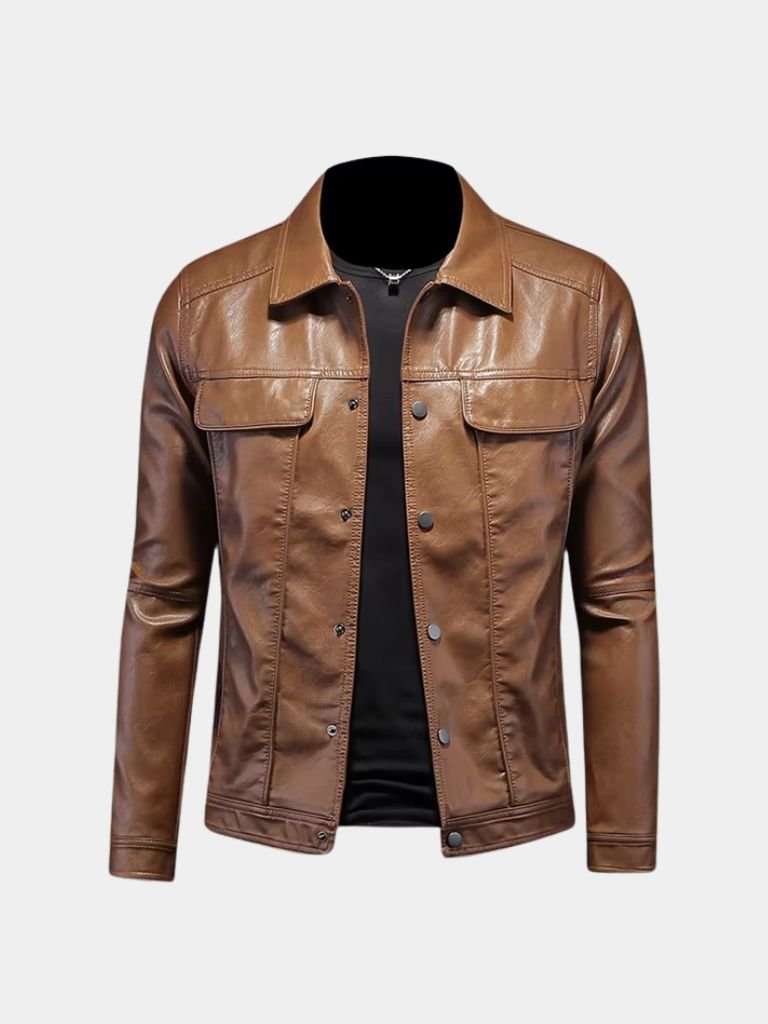 Bronze Rebel Leather Jacket — North Row | Front View