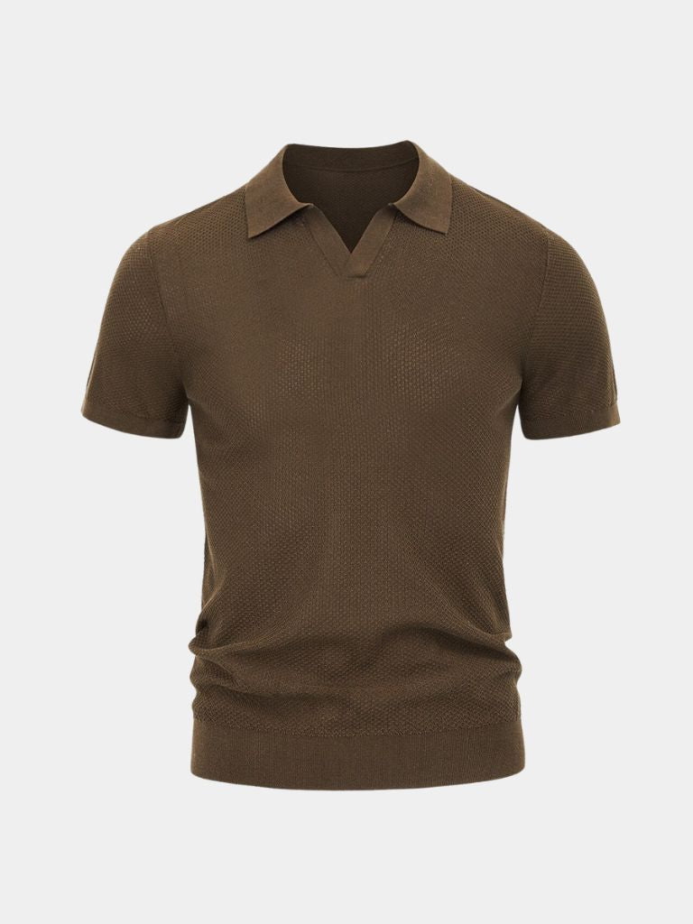 Brownstone Polo Shirt — North Row | Full Length